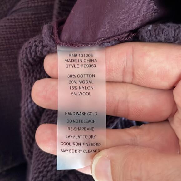 Soft Surroundings Sweater Dress Pockets Funnel Turtleneck Thick Knit Purple Sz S - Picture 14 of 14